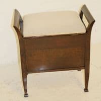 Music stool with drawers walnut antique