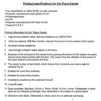 Piano Carpet for Extra Large Traditional Upright Piano