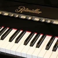 Ritmuller 112cm Modern Upright Piano Black c2021 ex rental