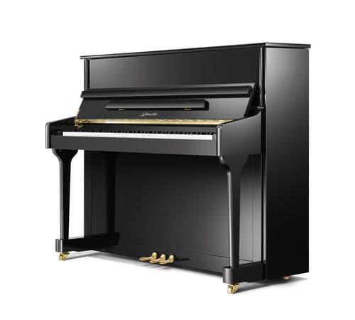 Ritmuller 118cm Traditional Upright Piano Black with Brass NEW