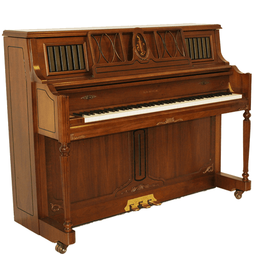 Samick 119cm traditional upright piano Walnut c1997