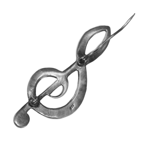 Silver Treble Clef Brooch
