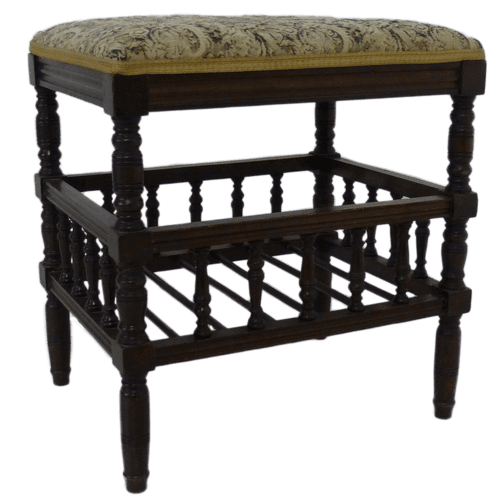 Stool Turned c1850 Dark Mahogany Finish