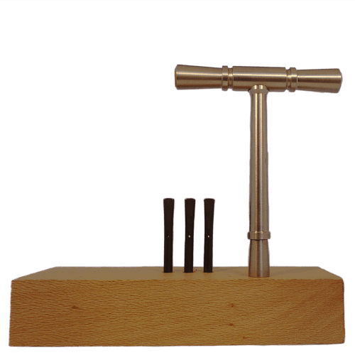 Tuning Hammer with iron grip for oblong tuning pins for early keyboard instruments