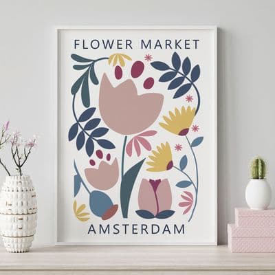 Amsterdam Flower Market Print