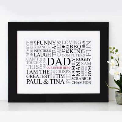 Dad's Favourites Word Art Print