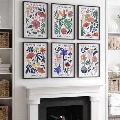 Flower Market Prints Set Of Six