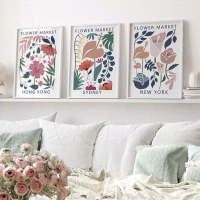 Flower Market Prints Set Of Three