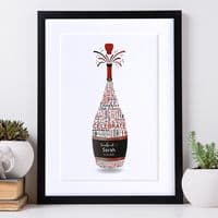Personalised 18th Birthday Champagne Word Art