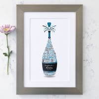 Personalised 18th Birthday Champagne Word Art