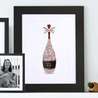 Personalised 18th Birthday Champagne Word Art