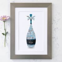 Personalised 21st Birthday Champagne Word Art