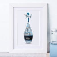 Personalised 21st Birthday Champagne Word Art