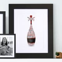 Personalised 21st Birthday Champagne Word Art