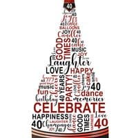 Personalised 40th Birthday Champagne Word Art