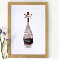 Personalised 40th Birthday Champagne Word Art