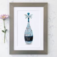 Personalised 40th Birthday Champagne Word Art