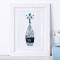 Personalised 40th Birthday Champagne Word Art