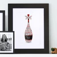Personalised 40th Birthday Champagne Word Art