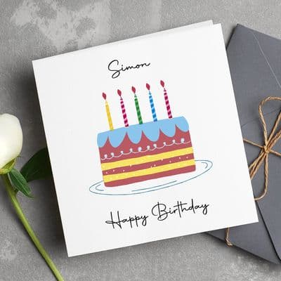 Personalised Birthday Cake Card
