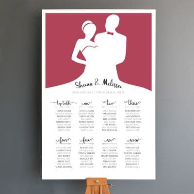 Personalised Bride And Groom Wedding Seating Plan