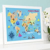 Personalised Child's World Map Print