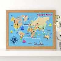 Personalised Child's World Map Print