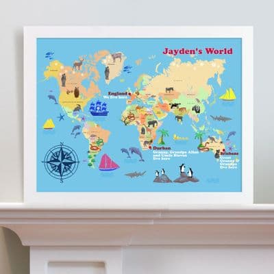 Personalised Child's World Map Print