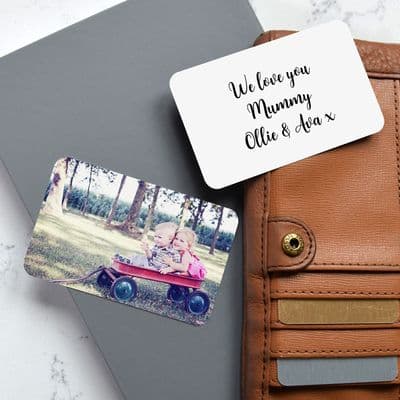 Personalised Double Sided Wallet Metal Photo Card