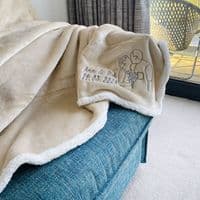 Personalised Embroidered Photo Mocha Sherpa Blanket