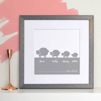 Personalised Flock Of Sheep Family Print