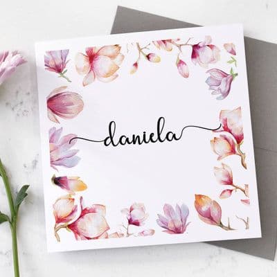 Personalised Floral Card