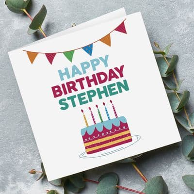 Personalised Happy Birthday Cake Card