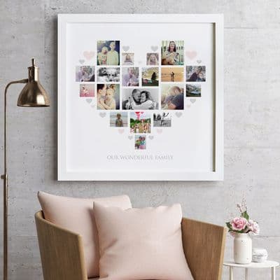 Personalised Heart Family Photo Collage