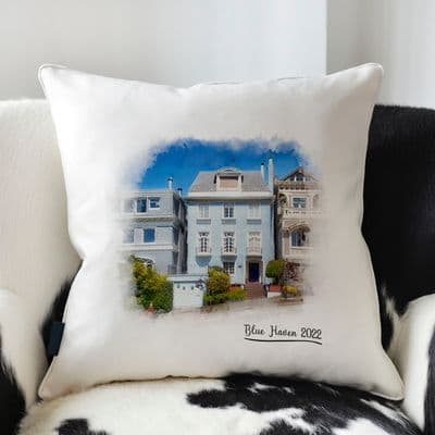 Personalised House Digital Drawing Cushion