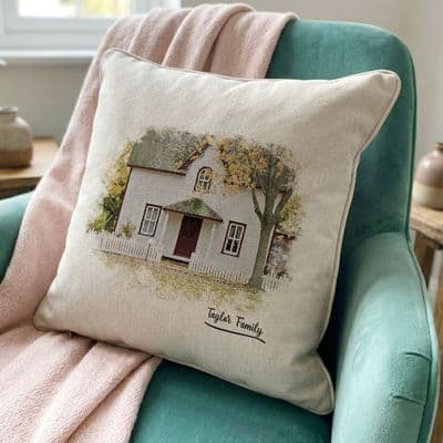 Personalised House Digital Drawing Cushion
