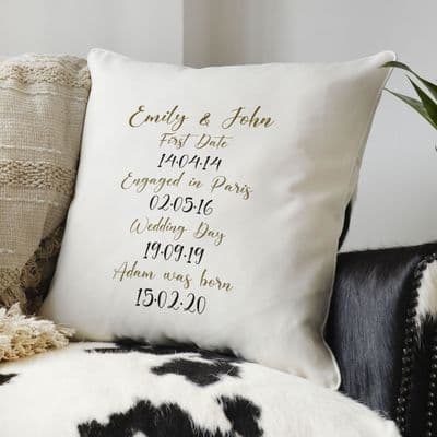 Personalised Memorable Dates Cushion