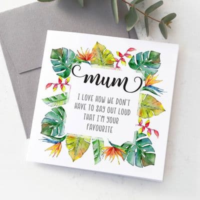 Personalised Mother's Day Favourite Child Floral Card