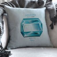 Personalised November Topaz Birthstone Cushion