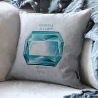 Personalised November Topaz Birthstone Cushion