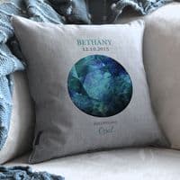 Personalised October Opal Birthstone Cushion