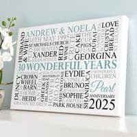 Personalised Pearl Anniversary Word Art