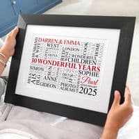 Personalised Pearl Anniversary Word Art
