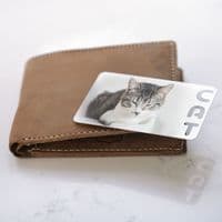 Personalised Photo With Cat Cut Out Metal Wallet Card