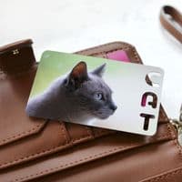 Personalised Photo With Cat Cut Out Metal Wallet Card