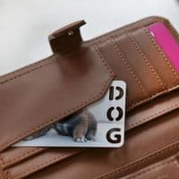 Personalised Photo With Dog Cut Out Metal Wallet Card