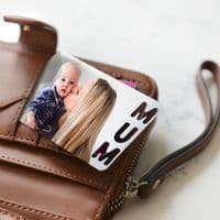 Personalised Photo With Mum Cut Out Metal Wallet Card