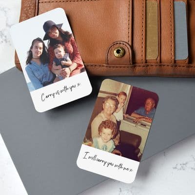Personalised Photo With Text Metal Wallet Card