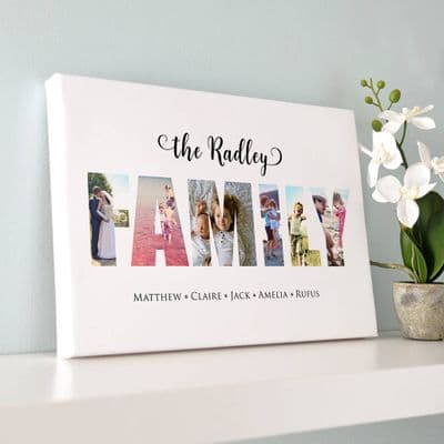 Personalised Photos Inside Family Word Art