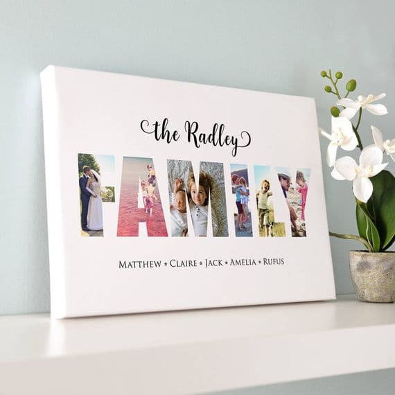 Personalised Photos Inside Family Word Art